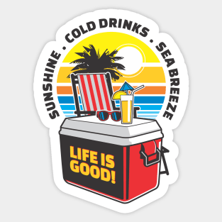 Sunshine Cold Drink Beach Vacation Sticker